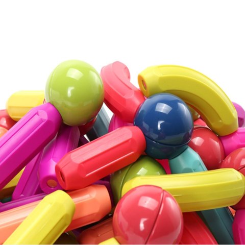 Zestaw Klocki Magnetyczne Konstrukcyjne W Pudełku Patyczki 3D 166 el. LEAN Toys