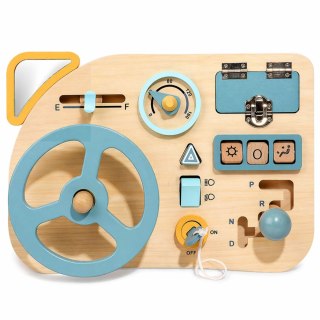 Drewniana Tablica Manipulacyjna Sensoryczna Kierownica Przełącznik Dźwignie LEAN Toys