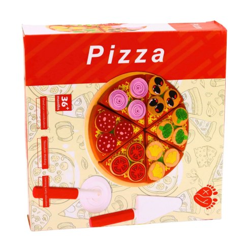 Drewniany Zestaw Do Krojenia Pizza Na Rzepy Kółko Do Krojenia Deska LEAN Toys