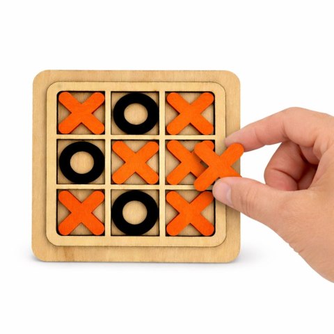 Gra Kółko i Krzyżyk Strategiczna Logiczna Plansza Drewniana Klasyczna LEAN TOYS