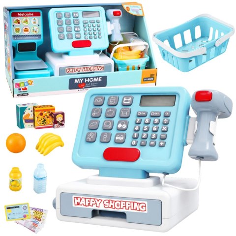 Kasa Sklepowa Interaktywna Skaner Koszyk Produkty Spożywcze Światła Dźwięki LEAN Toys