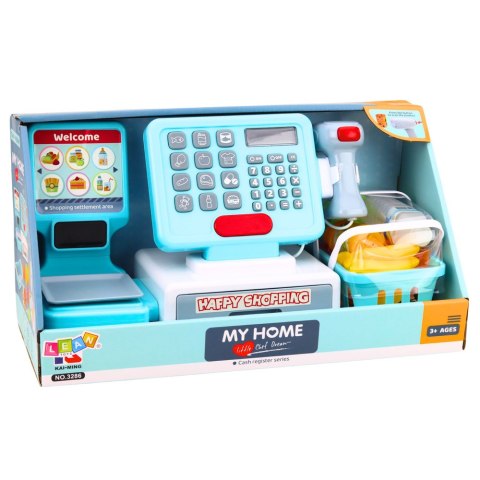 Kasa Sklepowa Interaktywna Skaner Koszyk Produkty Spożywcze Światła Dźwięki LEAN Toys