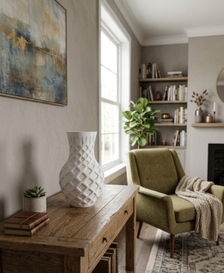 Nowoczesny Wazon Dekoracyjny – White Diamond – Loft / Scandi