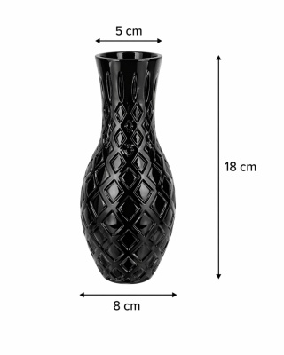 Wazon dekoracyjny czarny nowoczesny 18 cm – elegancki, designerski