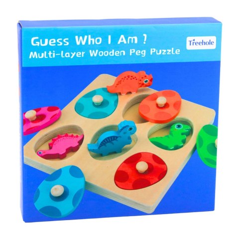 Układanka Drewniana Dinozaury W Jajkach Gra Memory Edukacyjna LEAN Toys