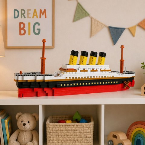 Zestaw Klocki Konstrukcyjne Statek Titanic Duży Model 60 cm 3327 el. LEAN Toys