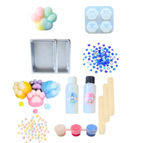 Zestaw Kreatywny DIY Do Tworzenia Gniotków Gniotek Kocia Łapka Squishy 28 el. LEAN Toys