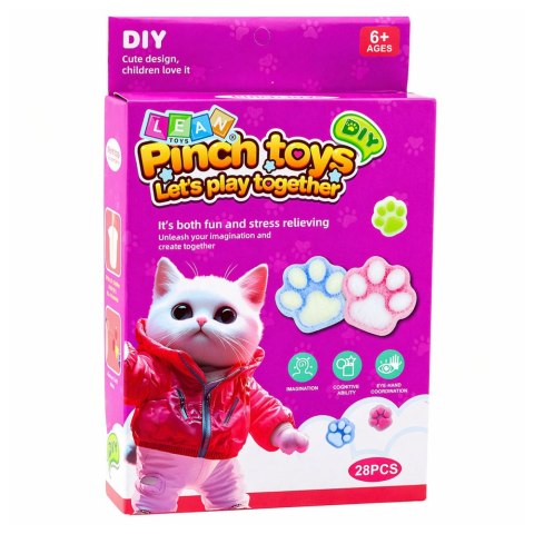 Zestaw Kreatywny DIY Do Tworzenia Gniotków Gniotek Kocia Łapka Squishy 28 el. LEAN Toys