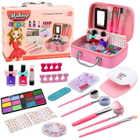 Zestaw Piękności Kosmetyczka Dla Dzieci Akcesoria Do Paznokci Suszarka 20el. LEAN Toys