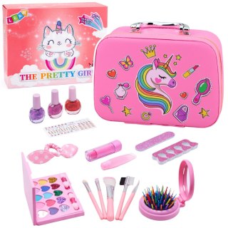 Zestaw Piękności Kosmetyczka Z Jednorożcem Kosmetyki Do Paznokci Makijażu LEAN Toys