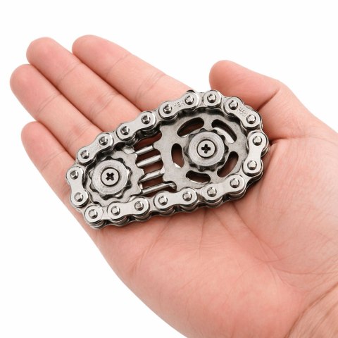 Fidget Spinner Łańcuch Zębatki Antystresowy Stal Nierdzewna Srebrny LEAN TOYS