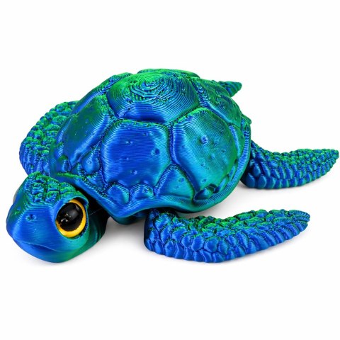 Figurka Żółw Morski 3D Ruchome Płetwy Głowa Niebiesko-Zielony 8 cm LEAN TOYS