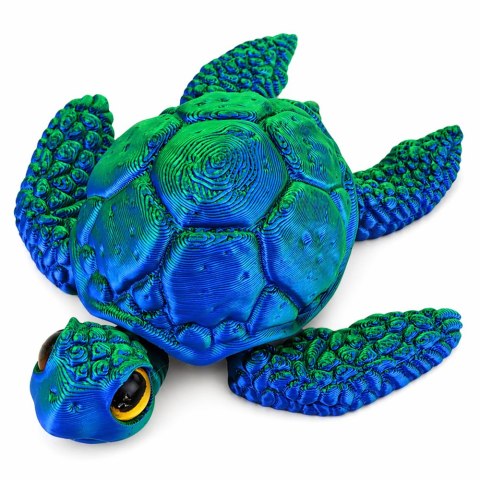 Figurka Żółw Morski 3D Ruchome Płetwy Głowa Niebiesko-Zielony 8 cm LEAN TOYS