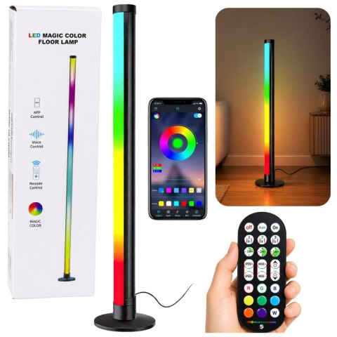 Lampa Podłogowa LED Narożna Stojąca RGB Tryb Muzyczny Aplikacja Pilot 90cm LEAN