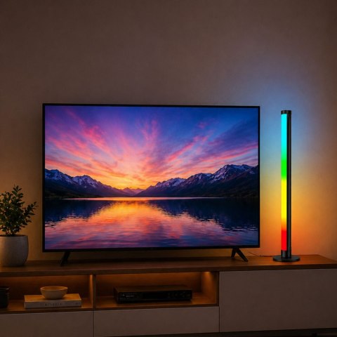 Lampa Podłogowa LED Narożna Stojąca RGB Tryb Muzyczny Aplikacja Pilot 90cm LEAN