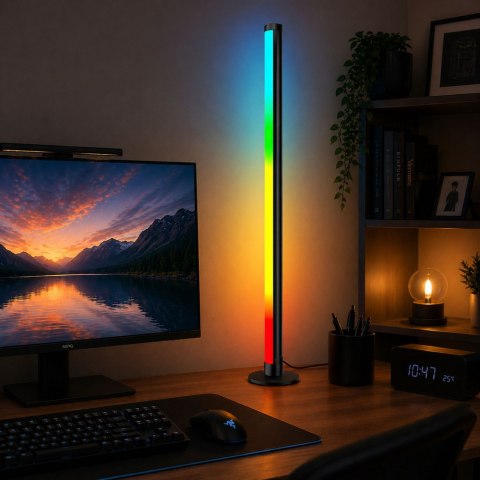 Lampa Podłogowa LED Narożna Stojąca RGB Tryb Muzyczny Aplikacja Pilot 90cm LEAN