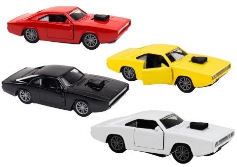 Autko Z Napędem 1:32 Światła Dźwięki Metalowe Biały Czerwony Czarny Żółty LEAN Toys