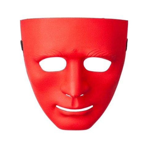 Maska Anonim Karnawałowa Halloweenowa Na Gumce Biała Czerwona LEAN TOYS