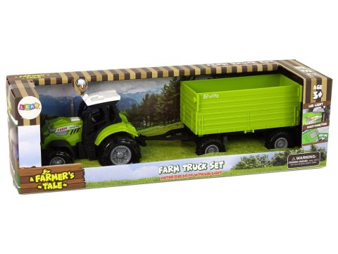Traktor Rolniczy z Przyczepą Światłą Dźwięki Zielony LEAN Toys