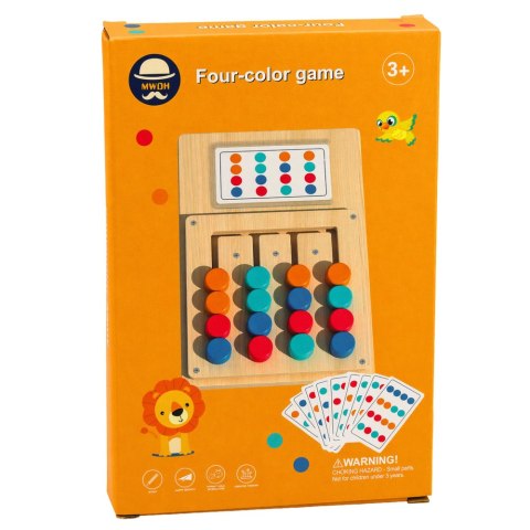 Drewniana Gra Logiczna Układanka Dopasowanie Kolorów Karty Ze Wzorami 12szt LEAN Toys