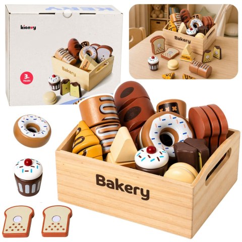 Drewniana Mini Piekarnia Zestaw Pieczywa Na Rzepy W Skrzynce 10 el. LEAN Toys