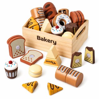 Drewniana Mini Piekarnia Zestaw Pieczywa Na Rzepy W Skrzynce 10 el. LEAN Toys