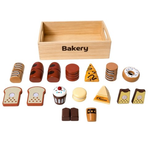 Drewniana Mini Piekarnia Zestaw Pieczywa Na Rzepy W Skrzynce 10 el. LEAN Toys