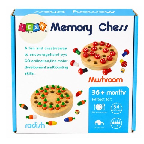 Gra Pamięciowa Rodzinna Muchomory Drewniana LEAN Toys