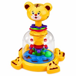Interaktywny Bączek Spinner Tygrys Kot Z Wirującymi Kulkami Dla Niemowląt LEAN Toys