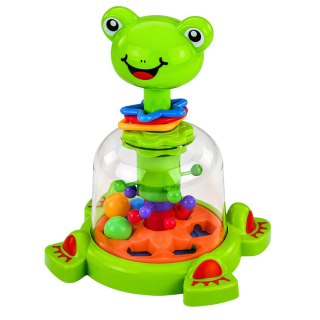Interaktywny Bączek Spinner Żabka Z Wirującymi Kulkami Dla Niemowląt LEAN Toys