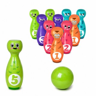 Kręgle Z Buźkami Edukacyjne Dla Dzieci Gra Zręcznościowa Sportowa 10 szt. LEAN Toys