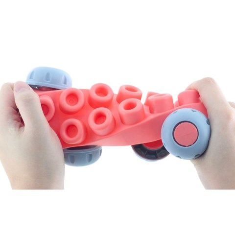 Miękkie Klocki Konstrukcyjne Sensoryczne Silikonowe Kolorowe 80 el. LEAN Toys