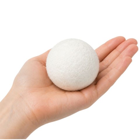 Naturalne Wełniane Kule Do Suszarki Bębnowej Hipoalergiczne Białe 7cm 6szt. LEAN