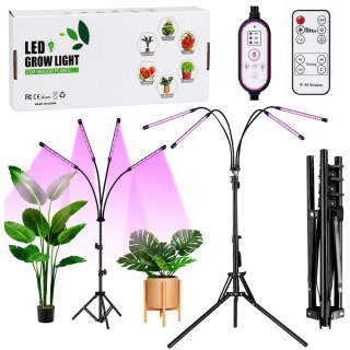Lampa LED Do Wzrostu Uprawy I Doświetlania Roślin Statyw 4 Panele Pilot LEAN