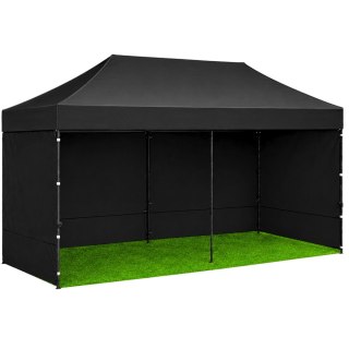 Namiot Ekspresowy Ogrodowy Cateringowy Pawilon Handlowy Czarny 3x6 M LEAN