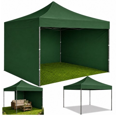 Namiot Ogrodowy Ekspresowy Pawilon Handlowy Cateringowy Zielony 3x3M LEAN