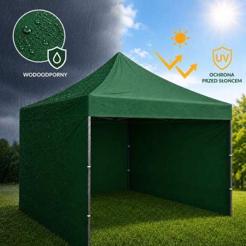 Namiot Ogrodowy Ekspresowy Pawilon Handlowy Cateringowy Zielony 3x3M LEAN
