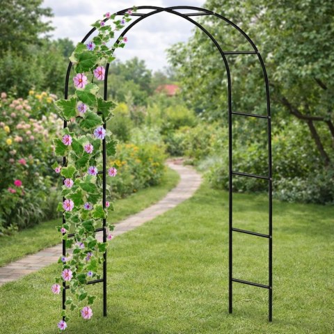 Pergola Ogrodowa Metalowa Na Rośliny Podpora Do Pnączy Łuk 240x140 cm LEAN