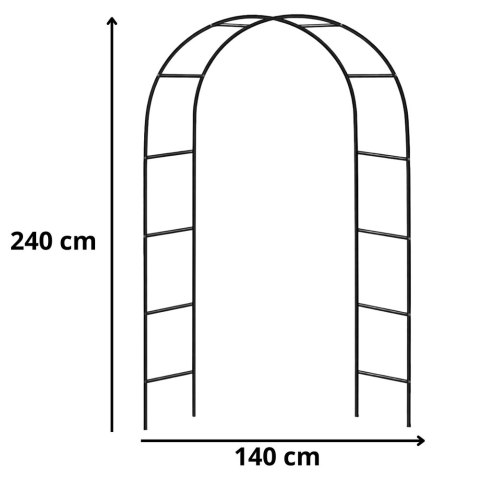 Pergola Ogrodowa Metalowa Na Rośliny Podpora Do Pnączy Łuk 240x140 cm LEAN