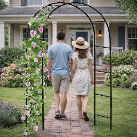 Pergola Ogrodowa Metalowa Na Rośliny Podpora Do Pnączy Łuk 240x140 cm LEAN