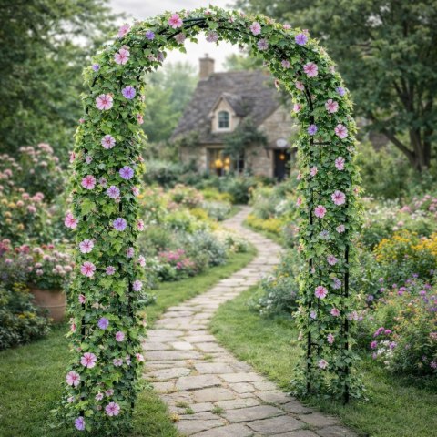 Pergola Ogrodowa Metalowa Na Rośliny Podpora Do Pnączy Łuk 240x140 cm LEAN