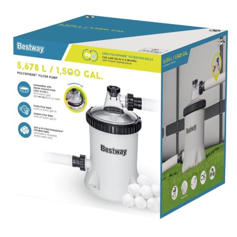 Filtr Piaskowy Do Basenu Pompa Filtrująca 5678L/H Bestway 58870 Bestway