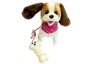 Pluszowy Pies Na Smyczy Sterowany Pilot Kość LEAN Toys