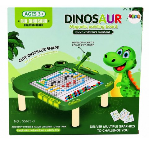 Tablica Magnetyczna Edukacyjna Dinozaur Pad Układanka Zielona LEAN Toys