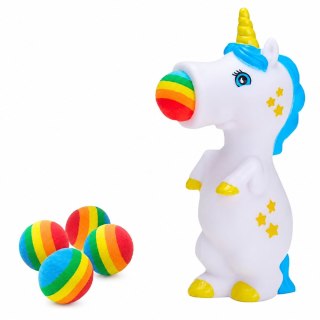 Gumowy Strzelający Piłkami Jednorożec Wyrzutnia Dla Dzieci 5 szt. Piłek LEAN TOYS