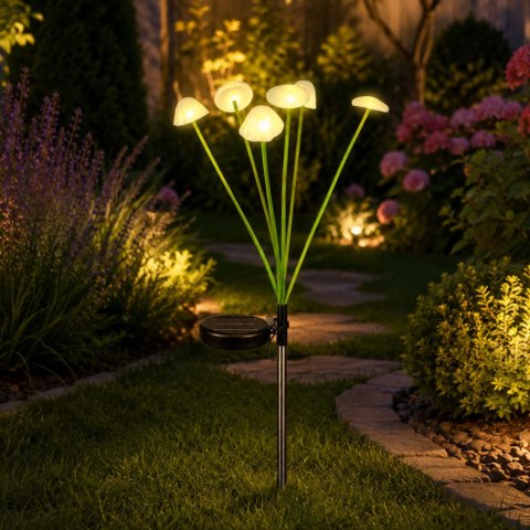 Lampka Solarna Ogrodowa Dekoracyjna Grzybki Ciepłe Światło LED 70cm LEAN