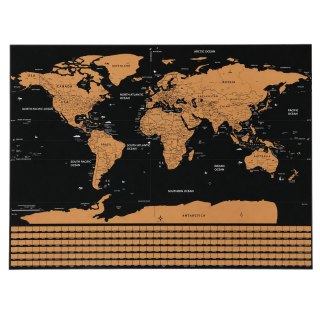 Mapa Świata Zdrapywanka Plakat Do Drapania Dla Podróżnika 82 x 59 cm LEAN