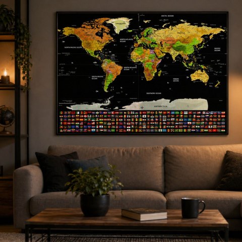 Mapa Świata Zdrapywanka Plakat Do Drapania Dla Podróżnika 82 x 59 cm LEAN