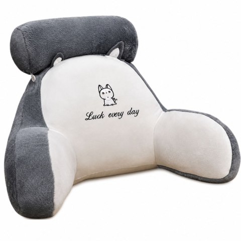 Oparcie Fotel Podparcie Pod Plecy Na Fotel Łóżko Biało Szary 60 x40 cm LEAN Toys