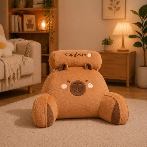 Oparcie Fotel Podparcie Pod Plecy Na Fotel Łóżko Kapibara Brązowy 60 x40 cm LEAN Toys